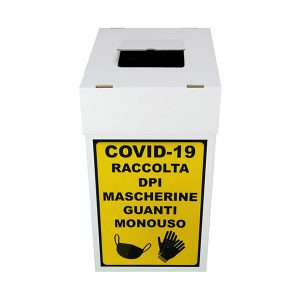 Contenitore in cartone riciclabile per raccolta guanti e mascherine IES - 100 litri - 42x47x77h cm