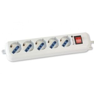 Ciabatta multipresa con interruttore Techly - spina 16A 2P+T - 5 prese 10/16A bipasso/Schuko - cavo 1,5 mt
