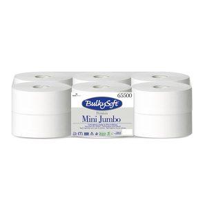 Carta igienica mini jumbo Bulkysoft Premium - Pura cellulosa - 2 veli - 145 mt - Conf. 12 rotoli