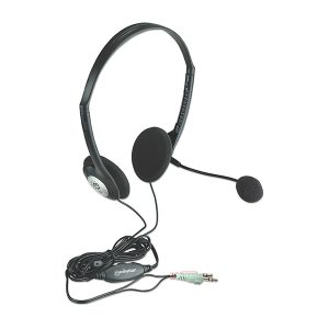 Cuffie stereo con microfono Manhattan - connessione 3.5 mm - 2 mt - nero
