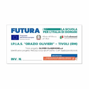Etichetta inventario in poliestere - PNRR - 70x36 mm - conf. 500 pz