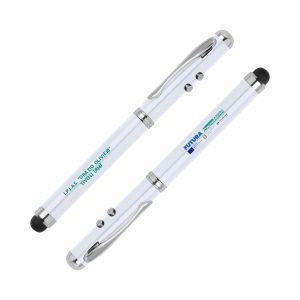 Penna monouso con puntatore laser personalizzata PNRR - stampa 4 colori - nero