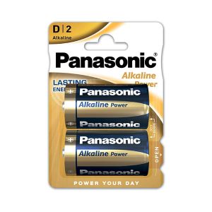 Pile Alkaline Power Panasonic - torcia - D - 1,5 V - Conf. 2 pz.
