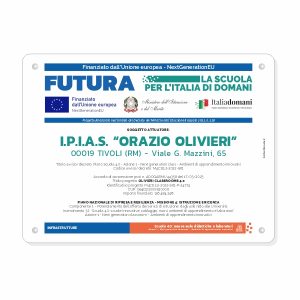 Targa in plexiglass con distanziatori - PNRR - 600x400x5 mm